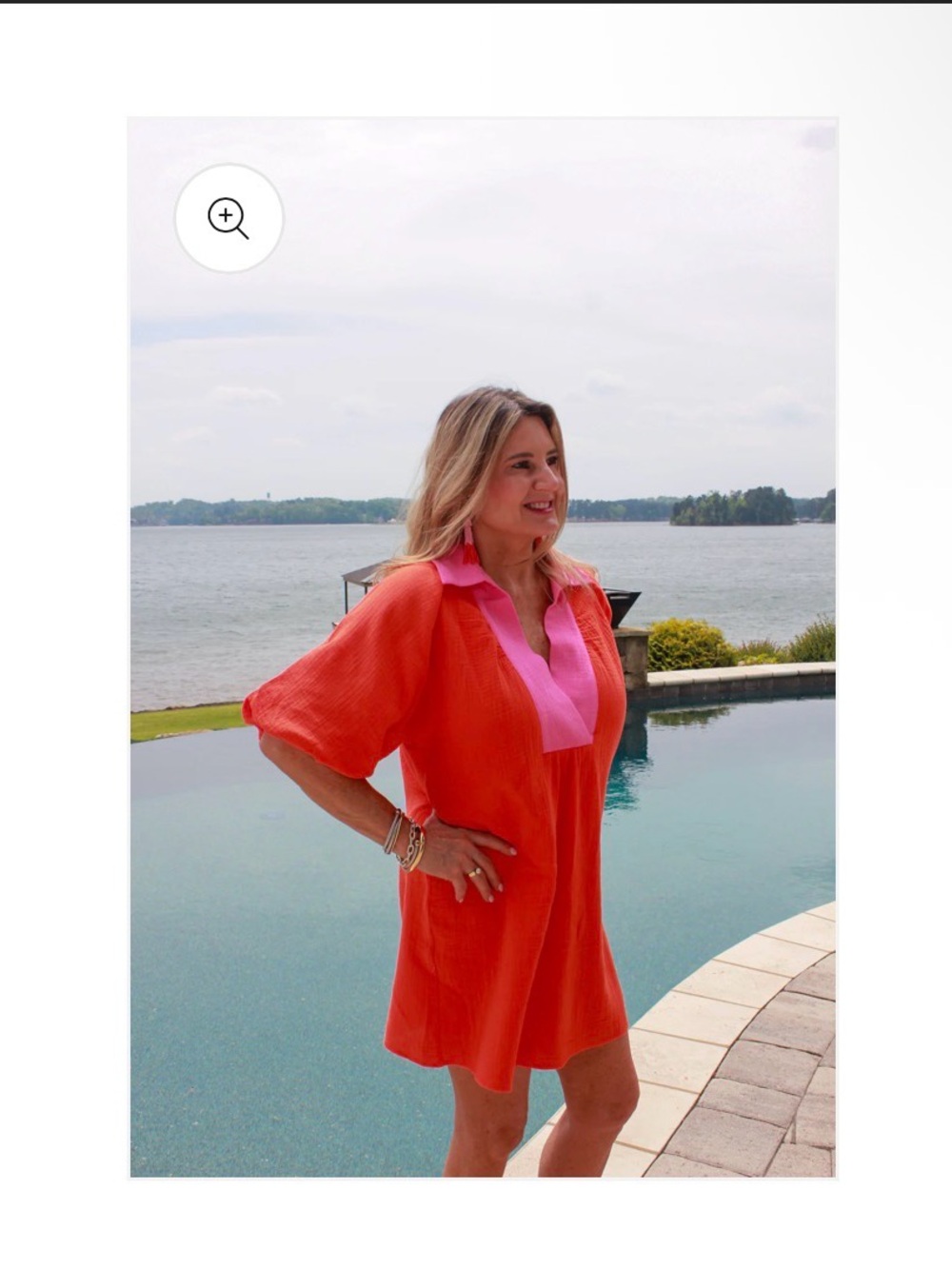THML Orange Mini Dress with Pink Collar - Picture 5 of 5